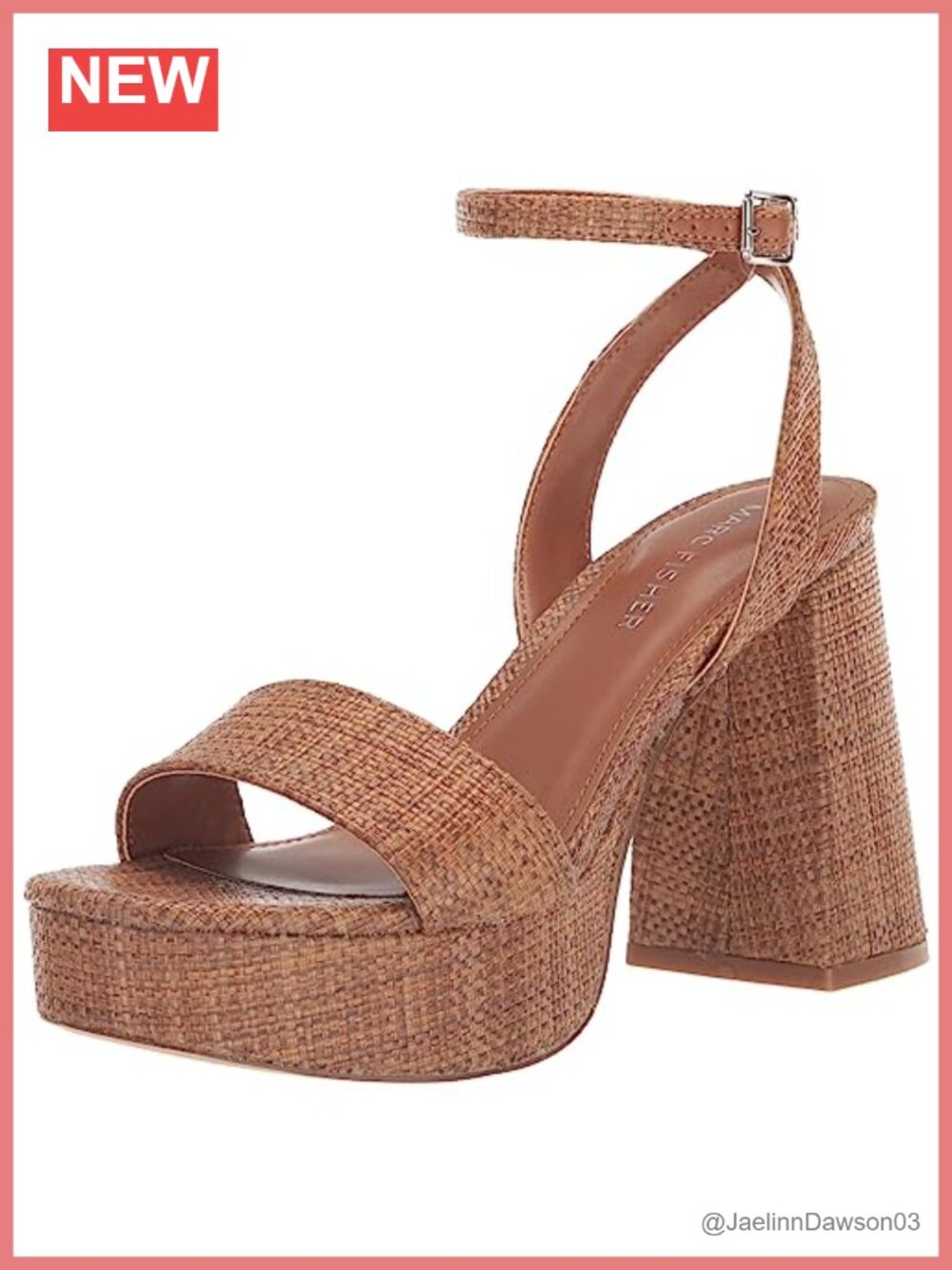 Marc Fisher Women's Sadel Casual Platform Sandals Adjustable Ankle Strap Square